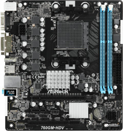 Материнская плата ASRock 760GM-HDV (AM3, AMD 760G, PCI-Ex16)